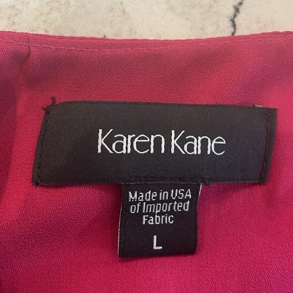 Karen Kane Bracelet Sleeve Asymmetric Top Raspberry L - Picture 5 of 7